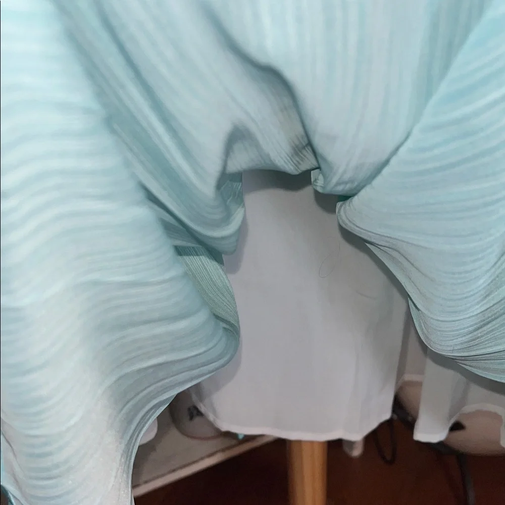 NWT Main Strip S Beautiful PleateBlue/Aqua/Teal Ombré Maxi Skirt. Fully lined. - Picture 6 of 6